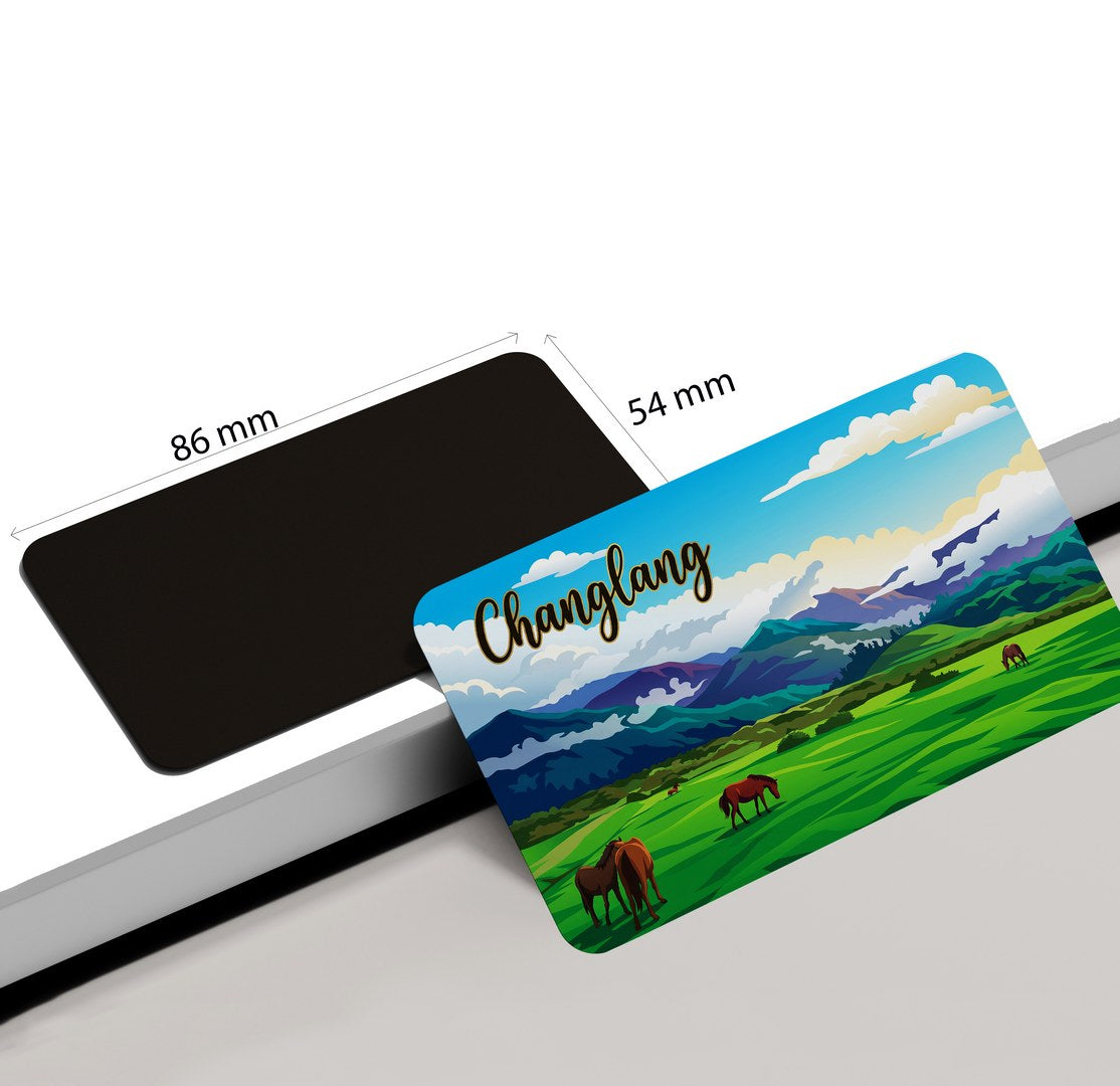 dhcrafts Rectangular Fridge Magnet Multicolor Arunachal Pradesh Changlang Design Pack of 1 (8.6cm x 5.4cm)
